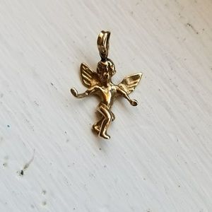 Small 10k angel pendant